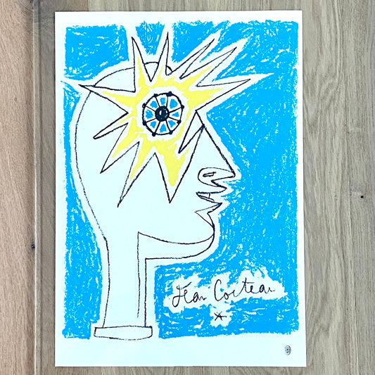 Lithographie originale signée - Jean COCTEAU (1889-1963) - Tête de feu
