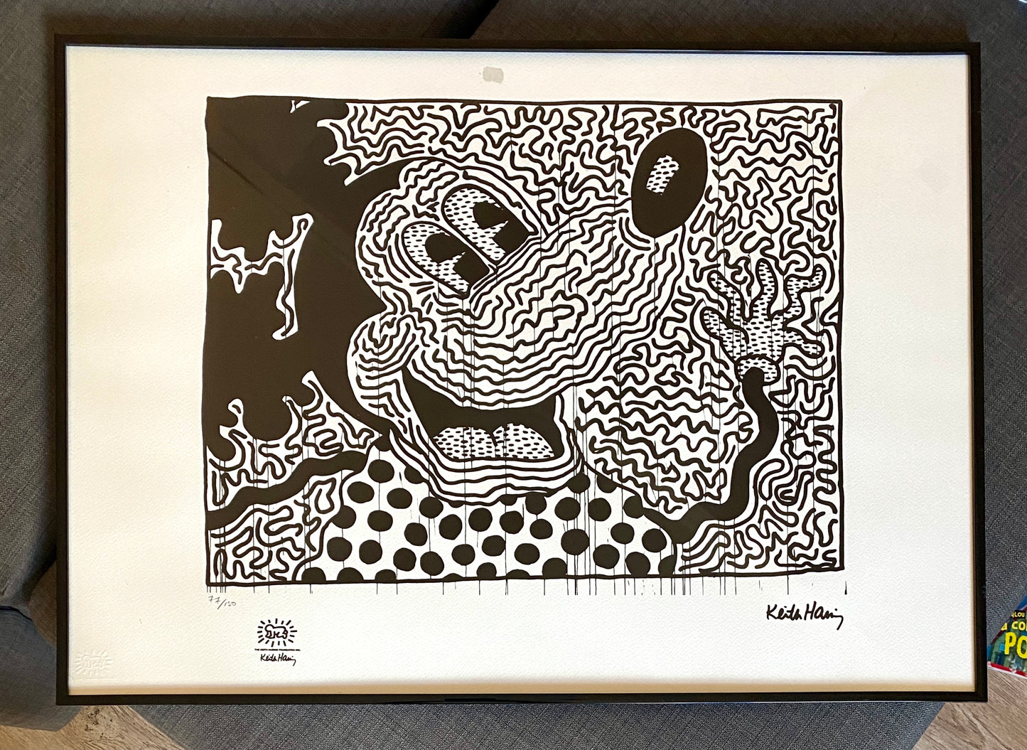 Oeuvre originale - Keith Haring - Untitled de 1982 (Mickey) - numérotée + signature