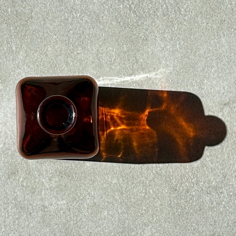 Grand Flacon à Pharmacie en Verre Ambré de Section Carrée