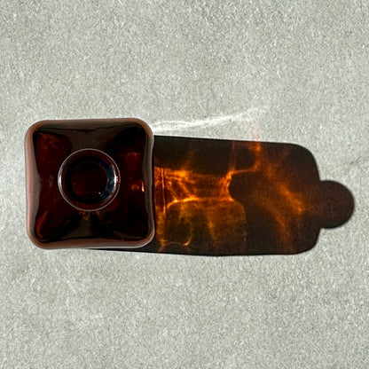 Grand Flacon à Pharmacie en Verre Ambré de Section Carrée