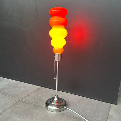 Lampe design POP vintage moderne en verre orange style 70’s