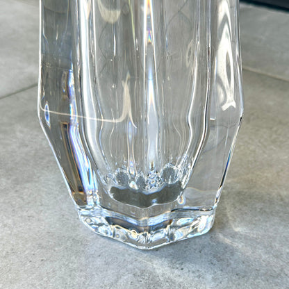 Vase en cristal hexagonal signé Daum France – 35 cm – Cristal clair Made in France