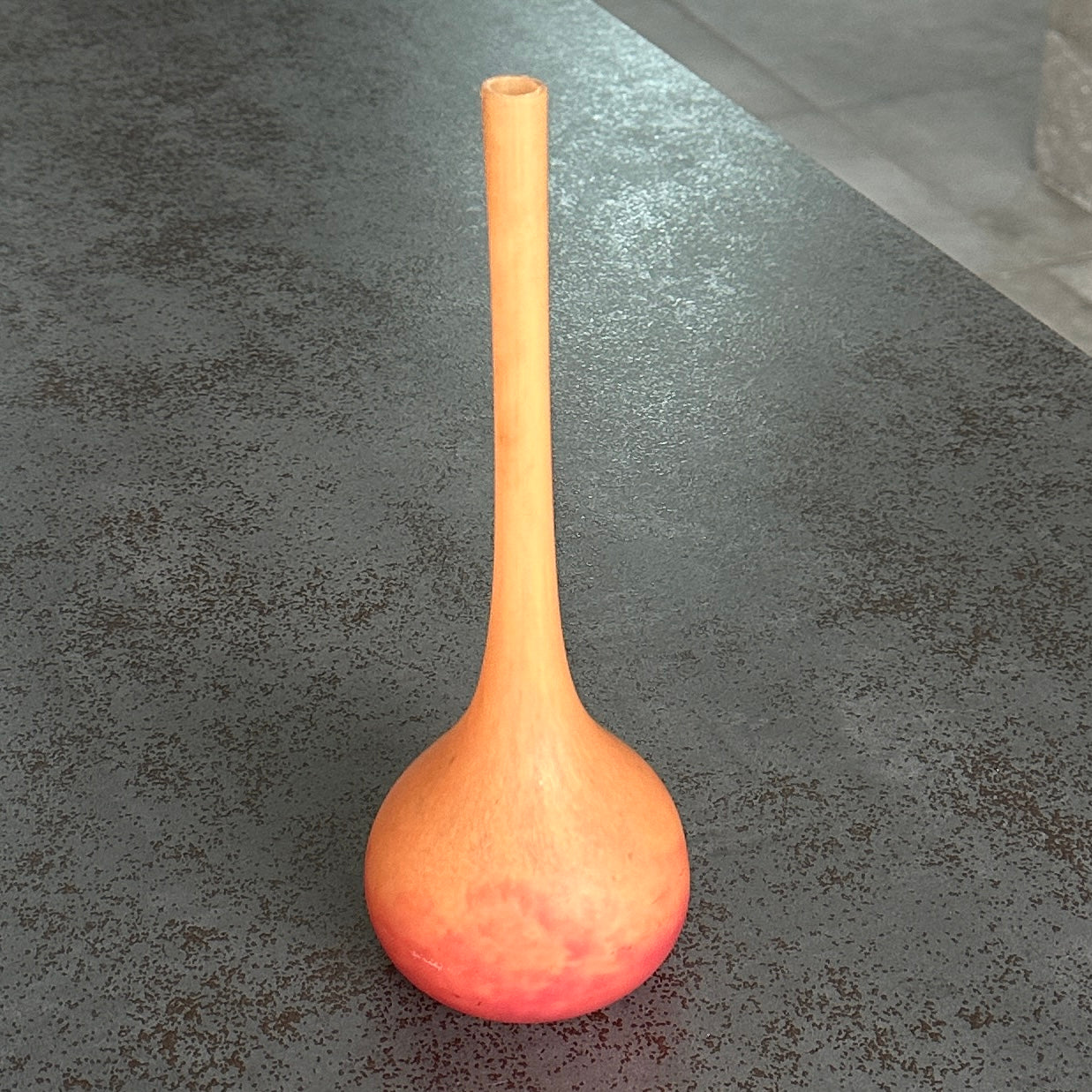 Soliflore signé DAUM Nancy - verre marmoréen orange – Art Nouveau