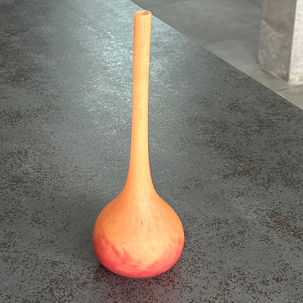 Soliflore signé DAUM Nancy - verre marmoréen orange – Art Nouveau