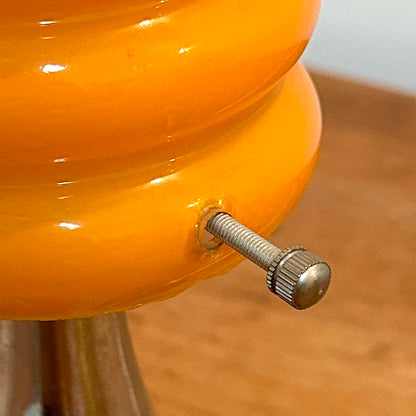 Lampe Vintage Orange – Base Tulipe Chromée & Abat-Jour en Verre