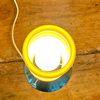 Lampe Vintage Orange – Base Tulipe Chromée & Abat-Jour en Verre