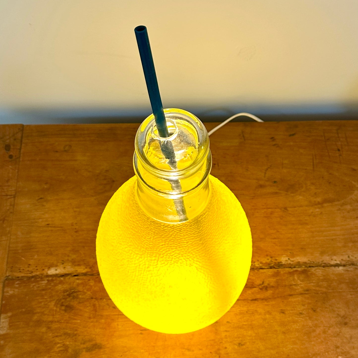 Lampe en Verre "Bouteille de Soda" type Orangina - Années 80