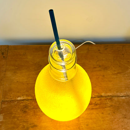 Lampe en Verre "Bouteille de Soda" type Orangina - Années 80