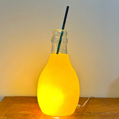 Lampe en Verre "Bouteille de Soda" type Orangina - Années 80