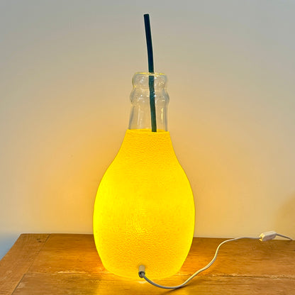 Lampe en Verre "Bouteille de Soda" type Orangina - Années 80