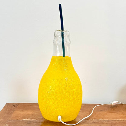Lampe en Verre "Bouteille de Soda" type Orangina - Années 80