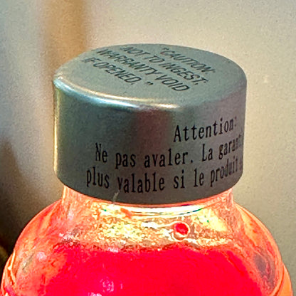 Lampe Psychédélique Lave Vintage - Métal et Verre - Rouge et Blanc