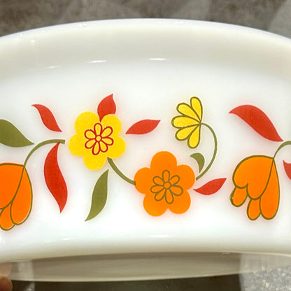 Saladier Arcopal Vintage - Motif Fleur Orange -🌼