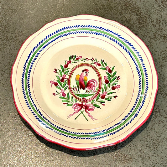 Assiette en Faïence de Saint Clément - Modèle au Coq