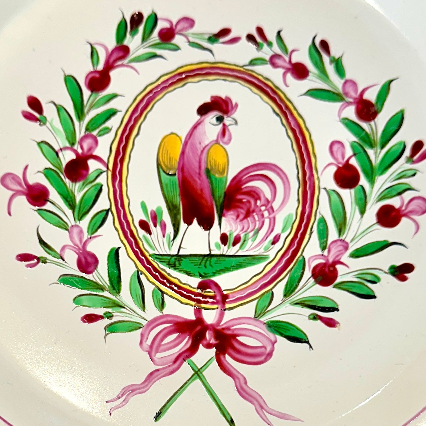 Assiette en Faïence de Saint Clément - Modèle au Coq