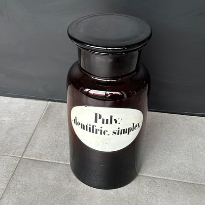 Grande Bouteille de Pharmacie Ancienne en Verre Ambre