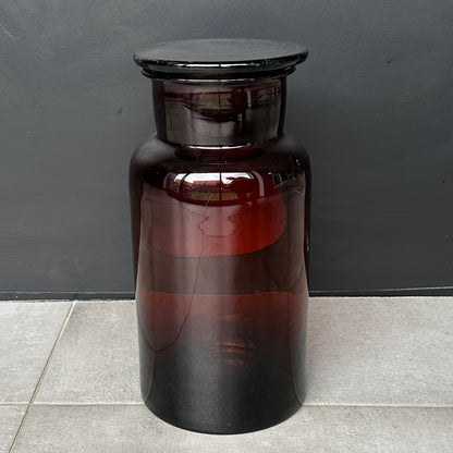 Grande Bouteille de Pharmacie Ancienne en Verre Ambre