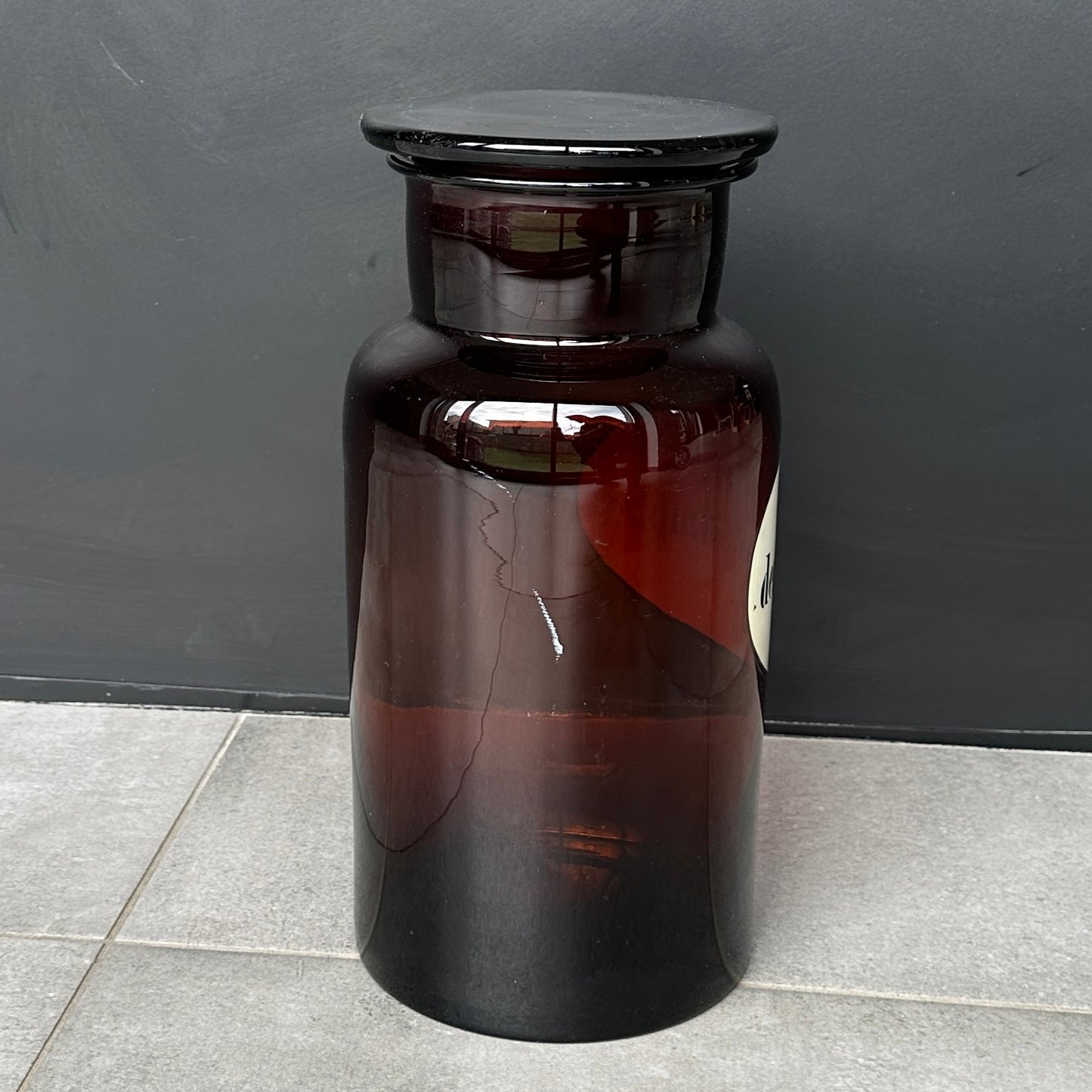 Grande Bouteille de Pharmacie Ancienne en Verre Ambre