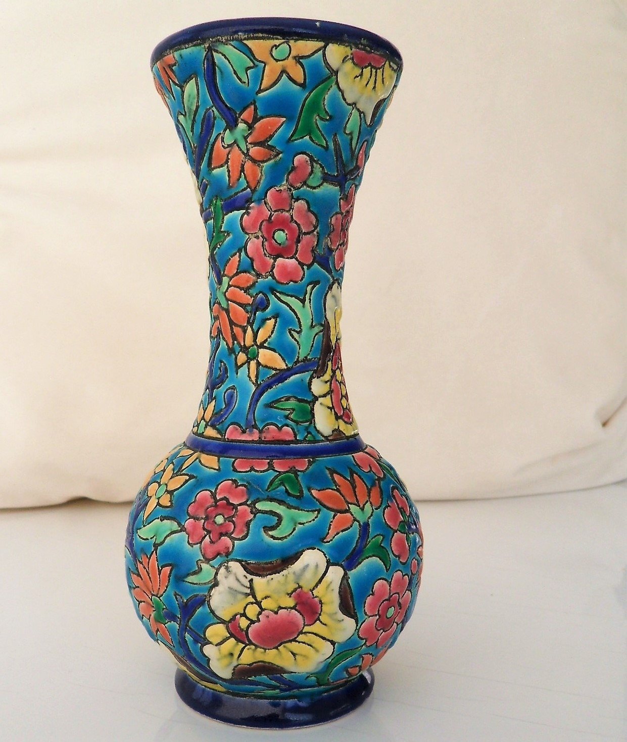 Vase soliflore - manufacture des émaux de Longwy