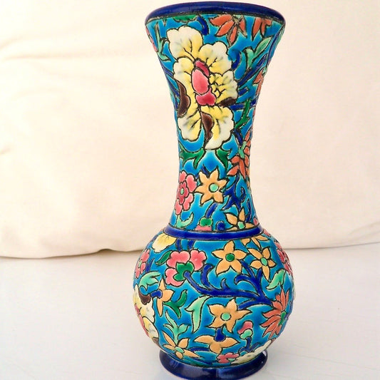 Vase soliflore - manufacture des émaux de Longwy