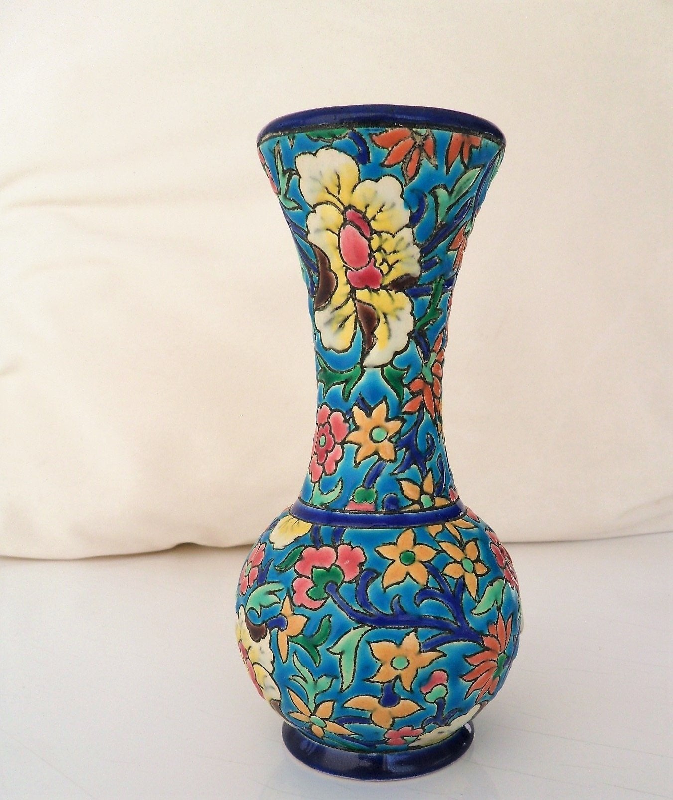 Vase soliflore - manufacture des émaux de Longwy