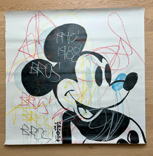 Freda People – « Mickey Mouse » (105 × 105 cm) – Œuvre originale