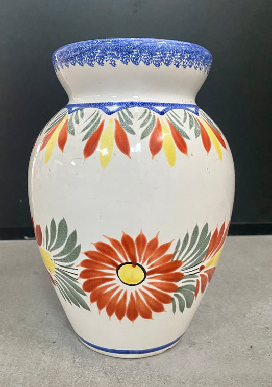 Vase « HENRIOT - QUIMPER », fleuri en céramique - Années 70