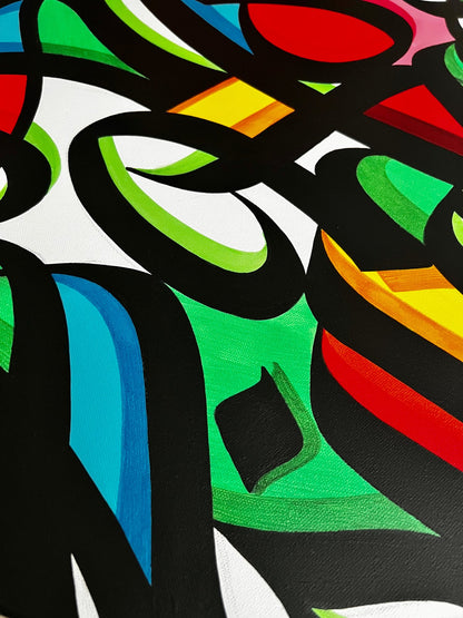 « Style Lettering » de Belzac (1984) - Toile originale acrylique et aérosol