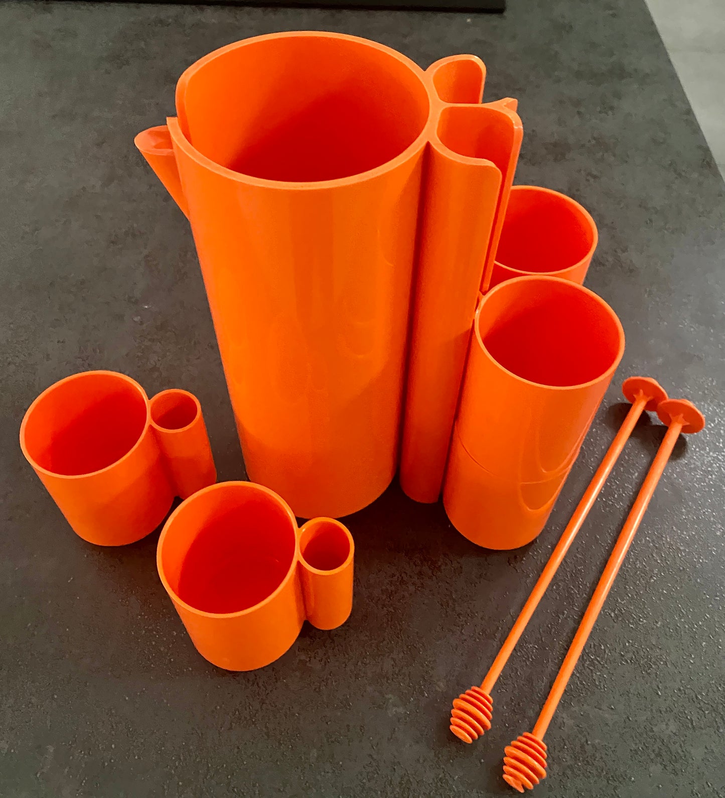 Service à orangeade emboîtable en plastique ABS orange - Jean-Pierre VITRAC