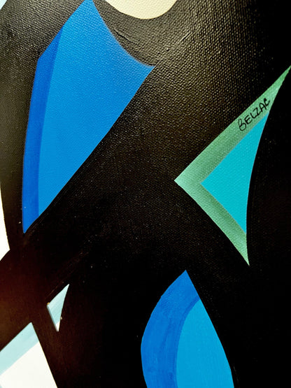 « HAWAÏ » de Belzac (1984) - Toile originale acrylique et aérosol