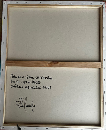 « Style Lettering » de Belzac (1984) - Toile originale acrylique et aérosol