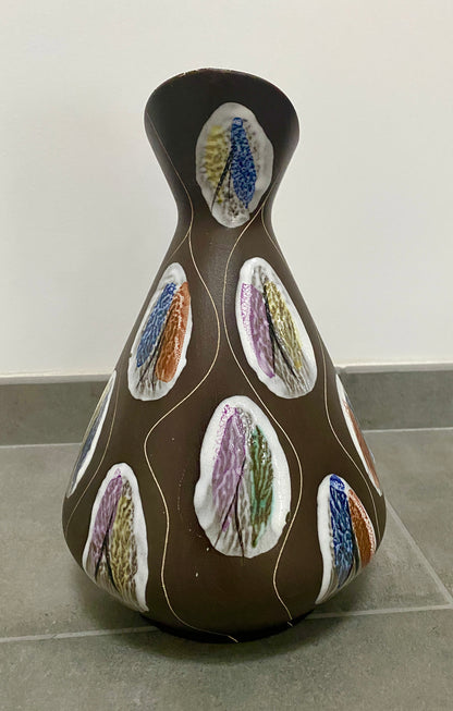 Pichet en céramique Bay Keramik, décor Kongo par Bodo Mans, années 60.