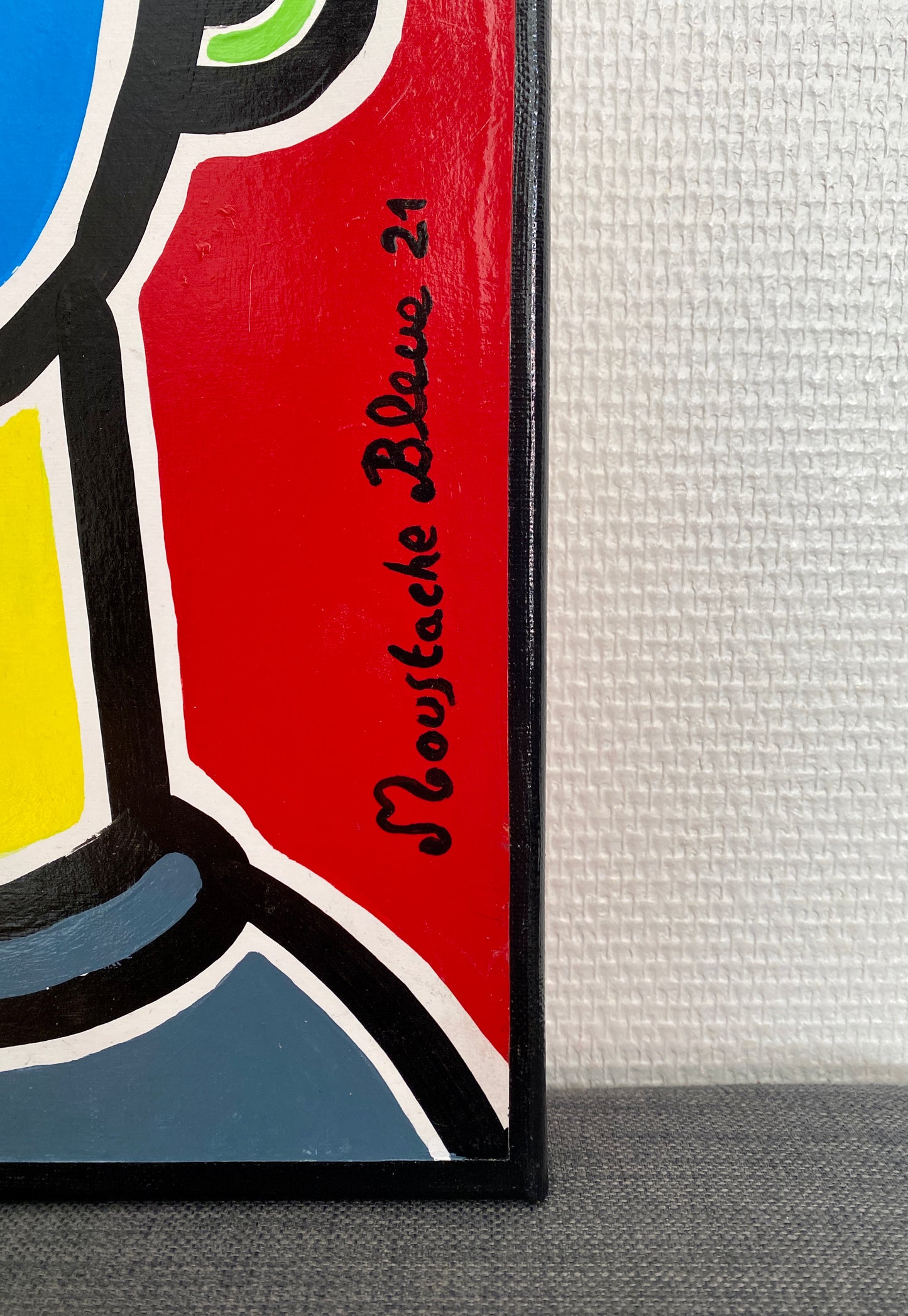 Peinture sur toile - "Moustache Bleue" (Olivier Derveloy dit)