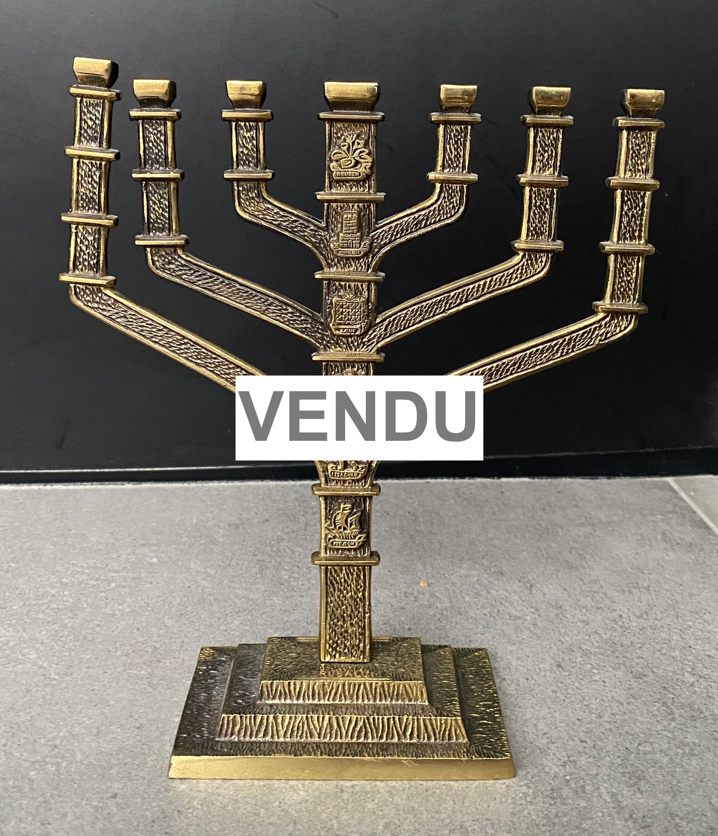 Chandelier à 7 branches (Menorah) en laiton