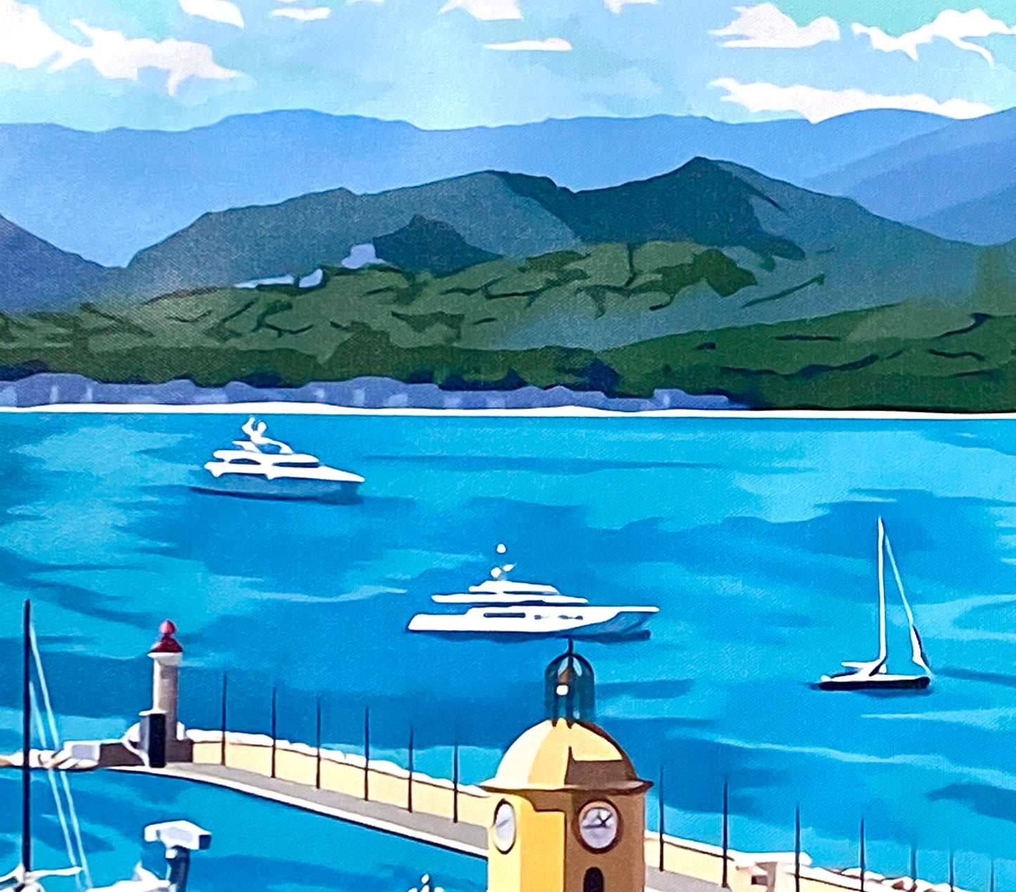 Affiche touristique vintage SAINT TROPEZ - FRENCH RIVIERA (en PVC, sans cadre)