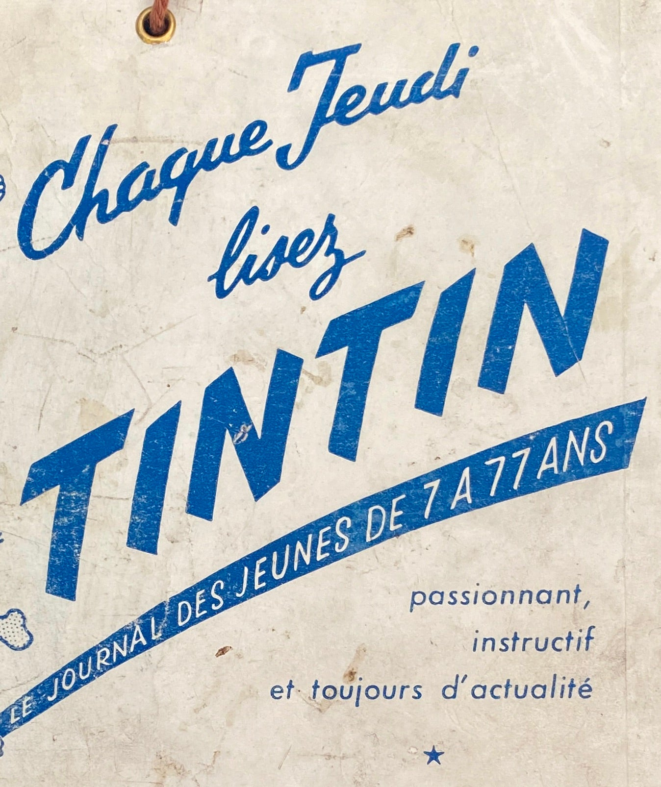 Tintin - Affiche cartonnée publicitaire