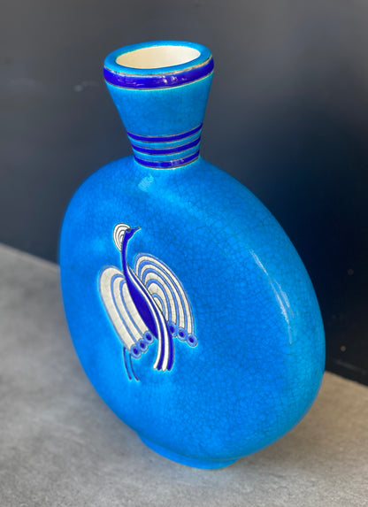 LONGWY - Vase gourde en faïence émaillée