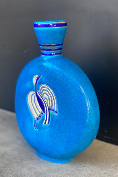 LONGWY - Vase gourde en faïence émaillée
