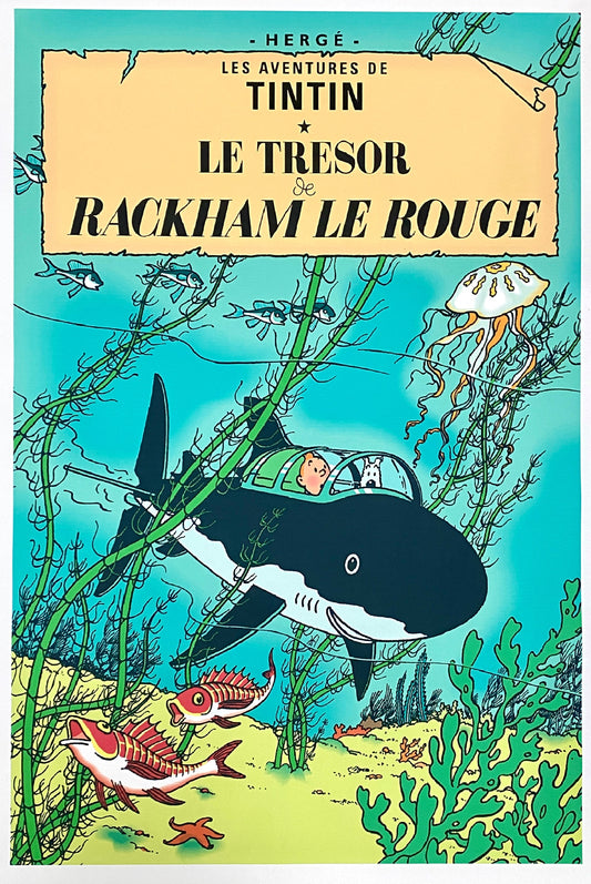 Affiche BD - TINTIN - Le trésor de Rackham le Rouge - (en toile PVC, sans cadre)