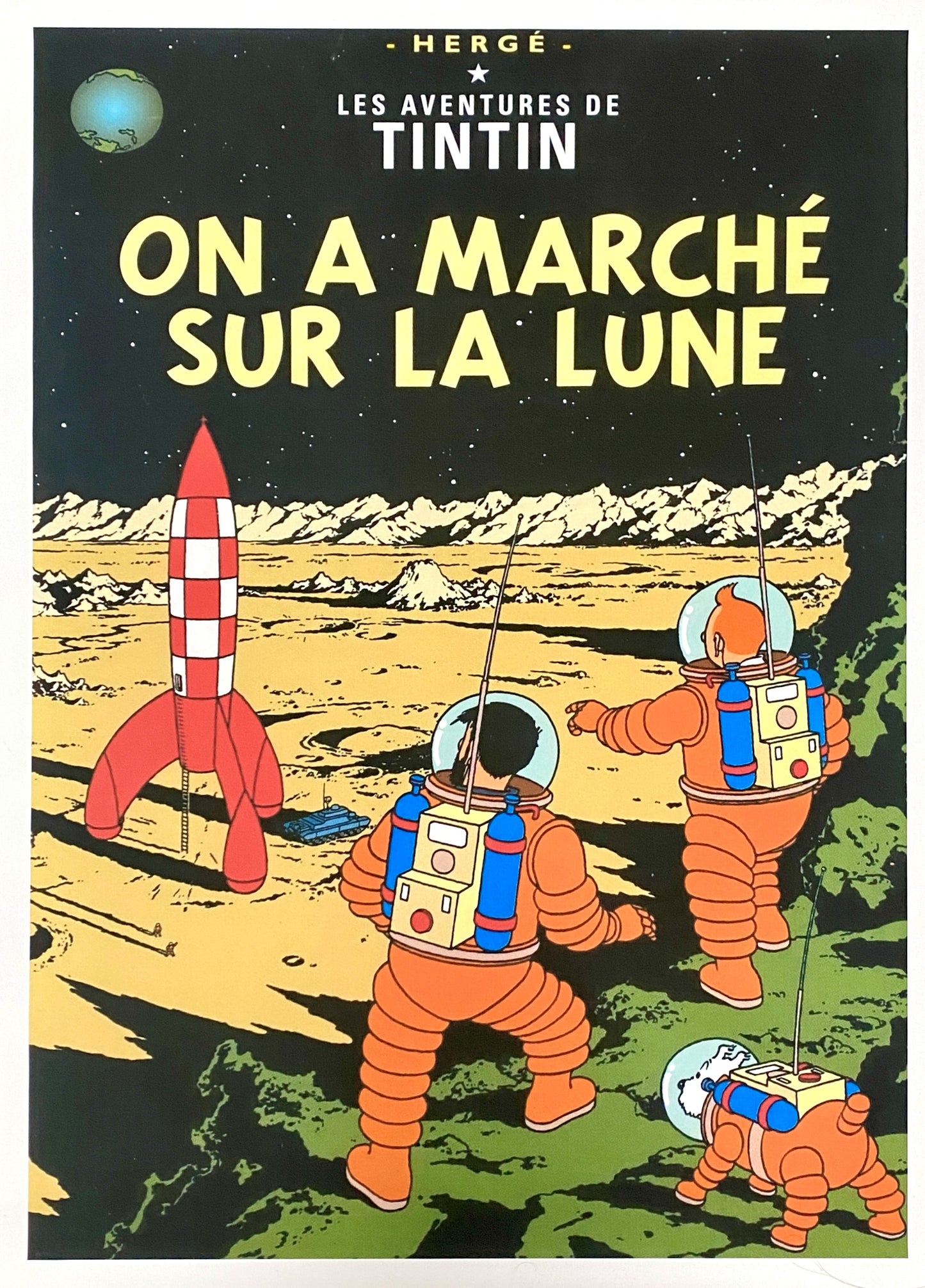 Affiche BD - TINTIN - On a marché sur la lune - (en toile PVC, sans cadre)
