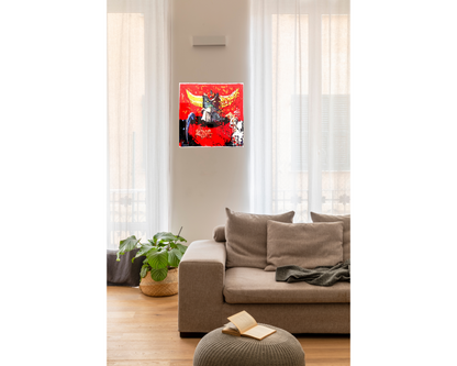 "Goldorak Red" - Oeuvre Originale de Dominique Kleiner - anime japonais - panneau aluminium