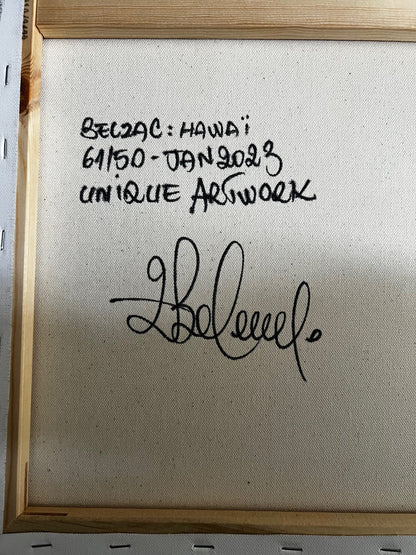 « HAWAÏ » de Belzac (1984) - Toile originale acrylique et aérosol