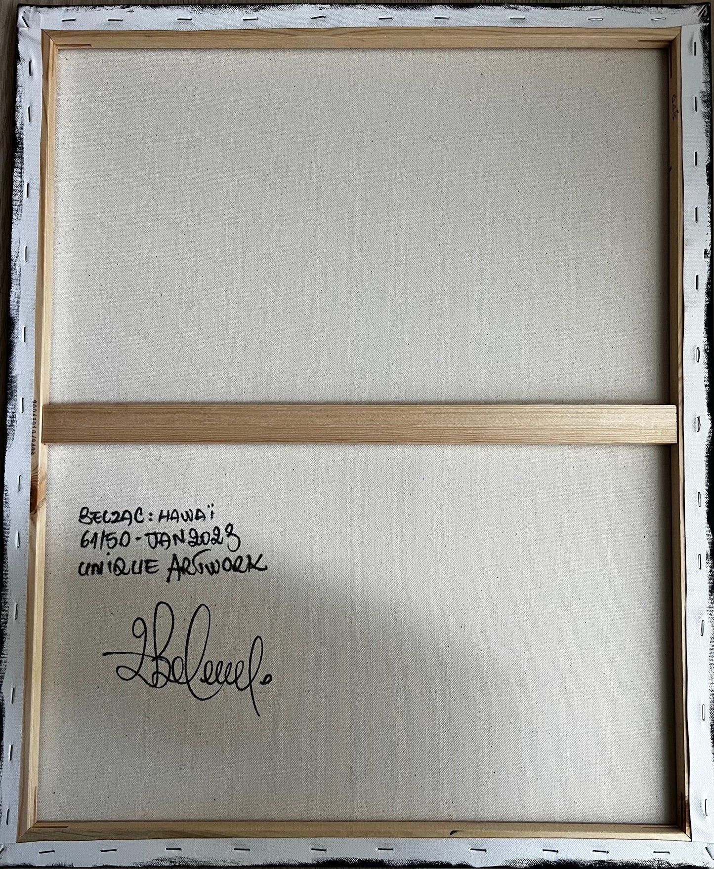 « HAWAÏ » de Belzac (1984) - Toile originale acrylique et aérosol