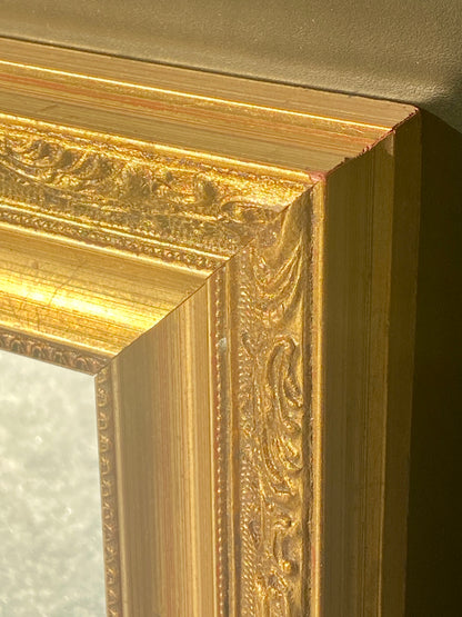Grand miroir - bois doré - décor moulures